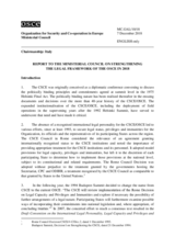 Report on Strengthening the Legal Framework of the OSCE in 2018